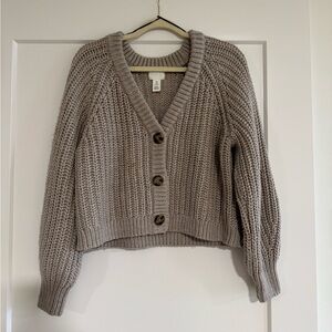H&M Taupe grey Knit Cardigan